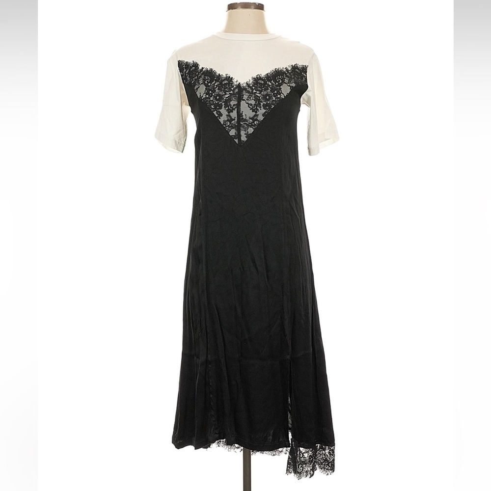 Soft Goth Black and White Lace Dress